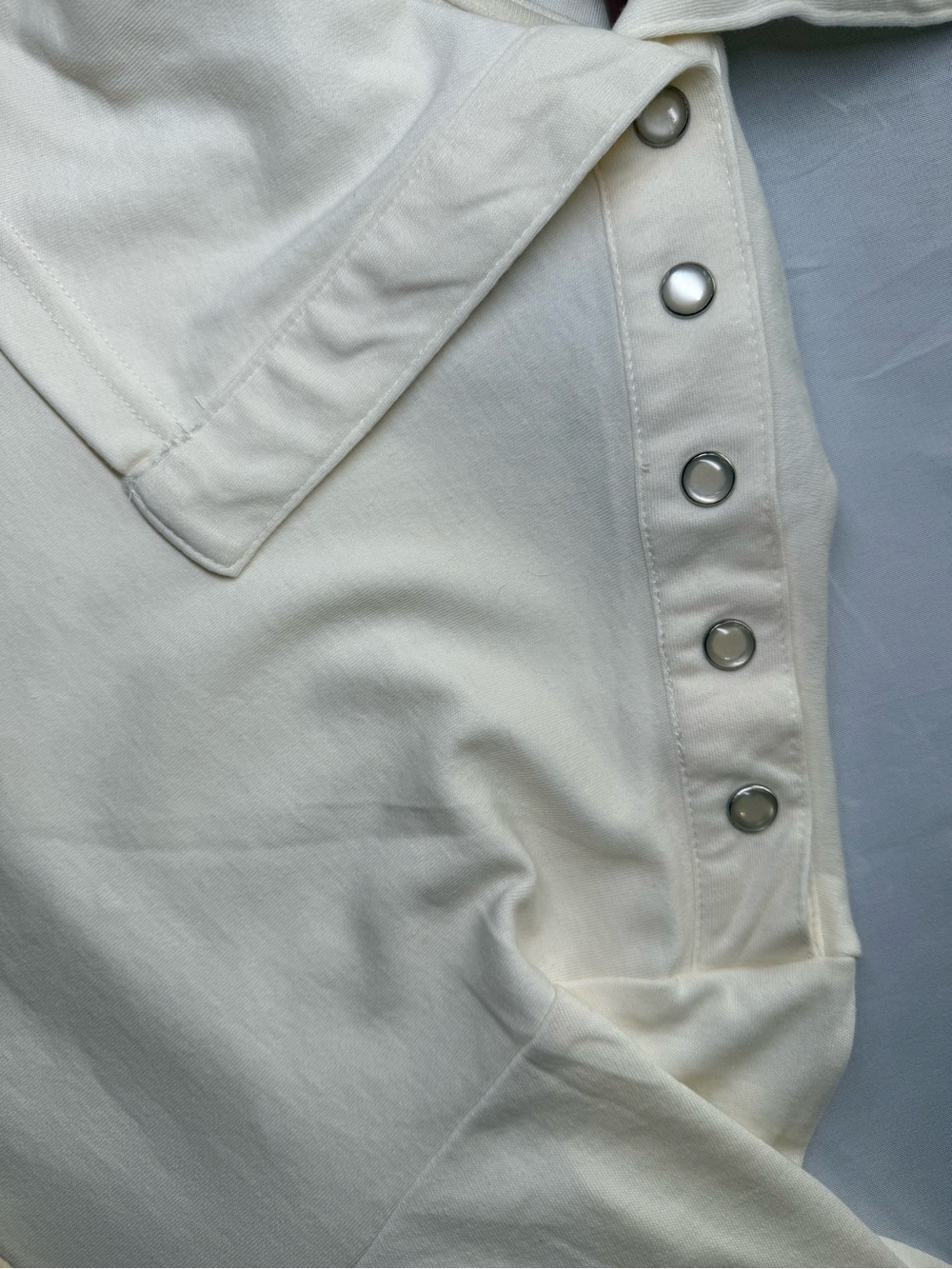 Men's Cream Button-Trim Polo Shirt